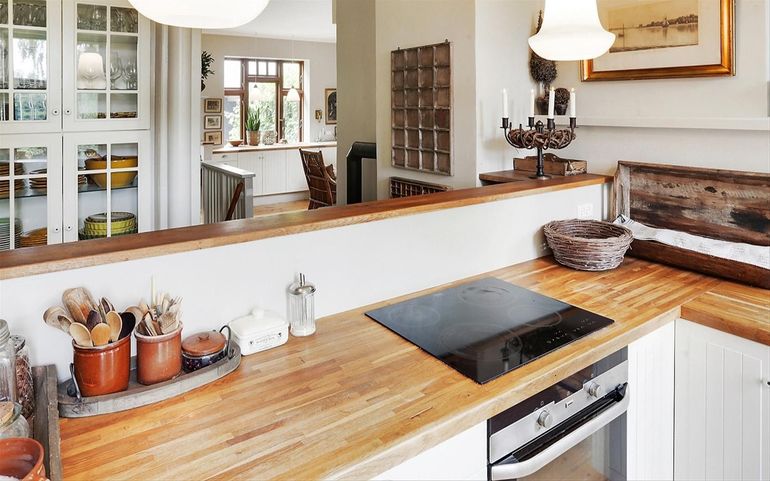 Cabinets and countertops made of wood