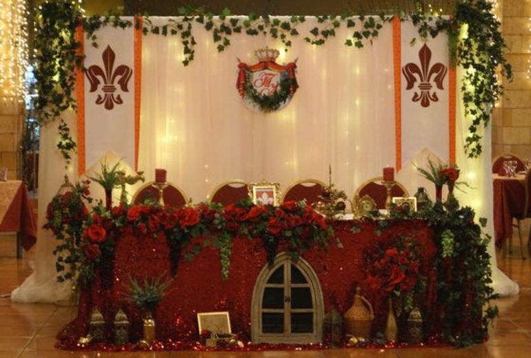 Medieval style wedding decoration